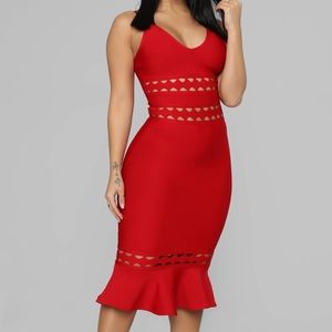 Fashion Nova Red Bandage Dress